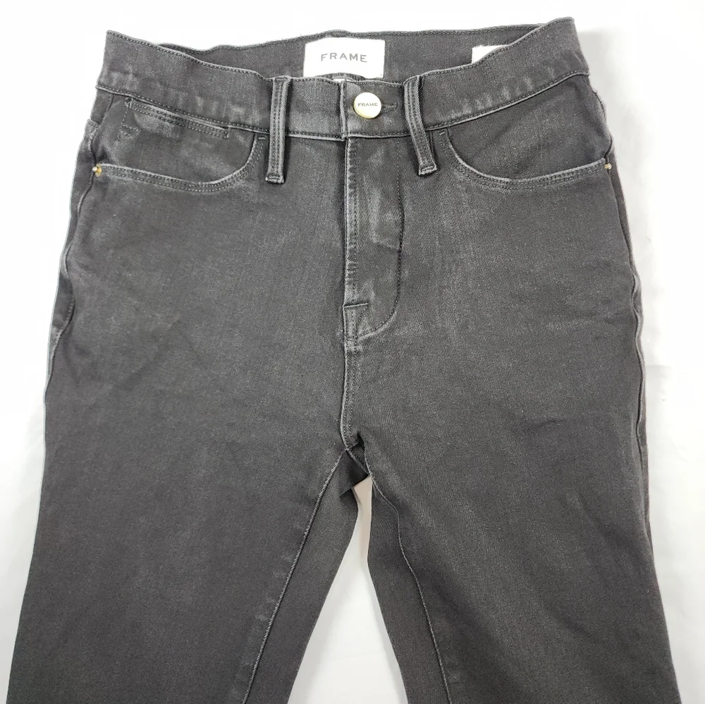 FRAME Le High Skinny Jeans Black High Rise Ankle Stretch Size 25 - Picture 5 of 13